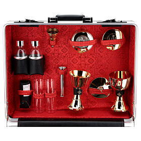 Malas de Celebração: Mala para celebração eucarística em material ABS forrado jacquard vermelho