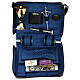 Travel mass kit in leather and blue moiré bag s1