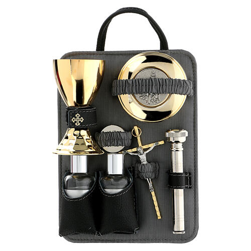 Shoulder bag with travel mass kit, technical textile and satin 3