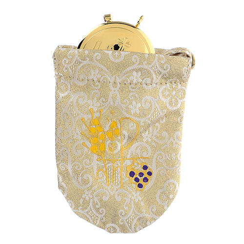 Bolsa para viático tecido Jacquard adamascado com caixa de hóstias 5.3 cm 1