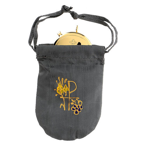 Viaticum burse in grey moiré silk 3 in pyx 1