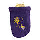 Hand-painted purple jacquard shrine bag measuring 9x12 cm s1