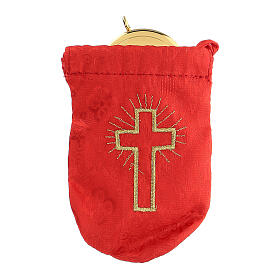 Sacchetto porta viatico in jacquard rosso teca 8 cm