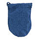 Bolsa para viático tecido moiré azul cruz com caixa de hóstias 8 cm s6