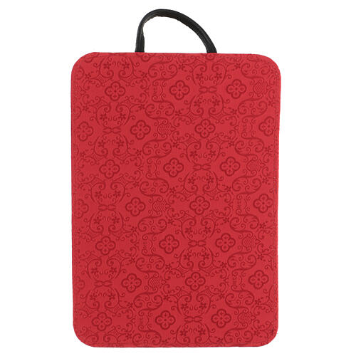Bolsa tiracolo para celebração eucarística tecido técnico e cetim vermelho, 32x28x12 cm 12