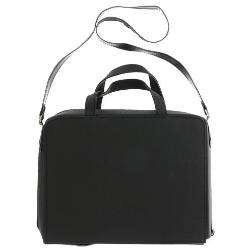 Handle leather bag with shoulder belt 14