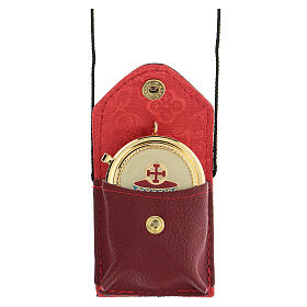 Malas de Celebração: Estojo para viático de couro vermelho com corda