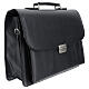 Black briefcase with red Jacquard lining and travel mass kit s2