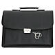 Black briefcase with red Jacquard lining and travel mass kit s11