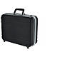 Black ABS briefcase with red lining, embroidery and travel mass kit s14