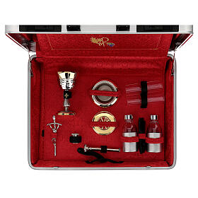 Malas de Celebração: Mala para celebração eucarística de ABS preto com interior vermelho, 45x35x15 cm