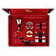 Travel mass kit suitcase in black abs with red interior s9