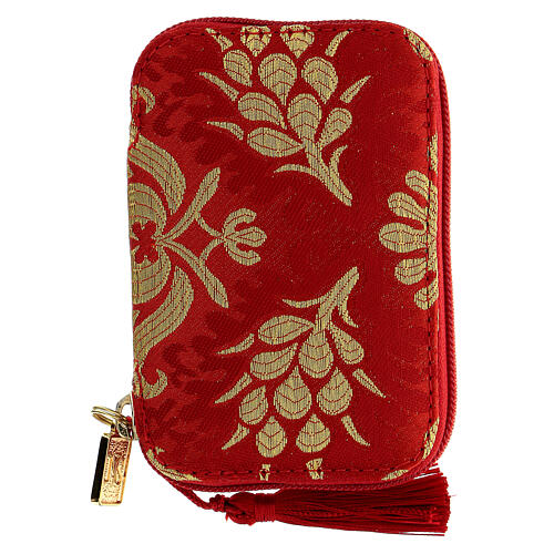 Red brocade case for Holy Communion travel kit 1