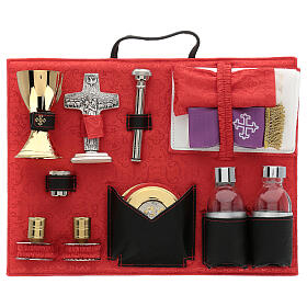 Black briefcase, The Good Shepherd, red Jacquard lining, travel mass kit