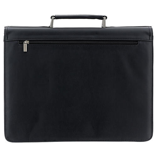 Black briefcase, The Good Shepherd, red Jacquard lining, travel mass kit 17