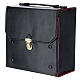 Travel Mass Kit Case In Eco Black Leather And Red Jacquard Lining, 20x20x10 cm s3