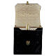 Black leather case, golden jacquard lining and travel mass kit, 20x20x10 cm s2