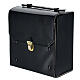 Black eco leather case, golden jacquard lining and travel mass kit, 20x20x10 cm s3