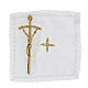 Portable communion set in eco-black leather and golden jacquard 20x20x10 cm s9