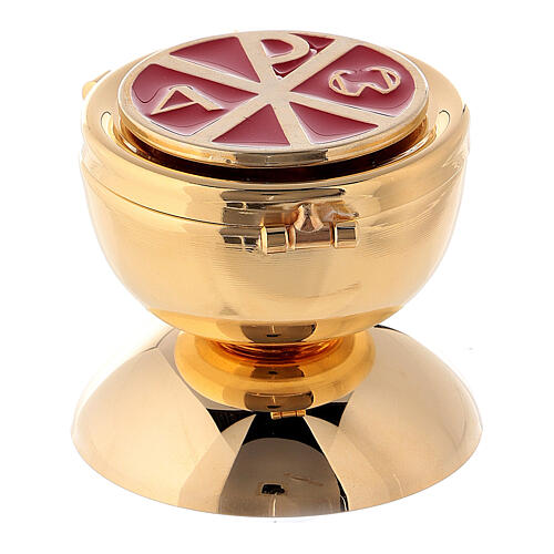 Bolso celebración de verdadero cuero negro y jacquard rojo 15x10x15 cm 4