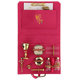 Malas de Celebração: Mala para celebração eucarística material ABS e tecido carmesim, 46x38x17 cm