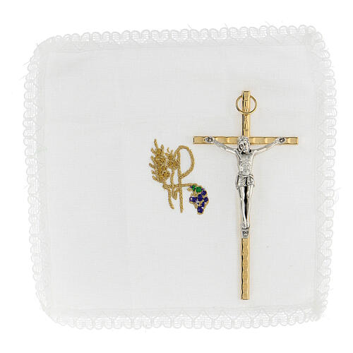 Travel communion set gold brocade pouch 30x35x10 cm 11