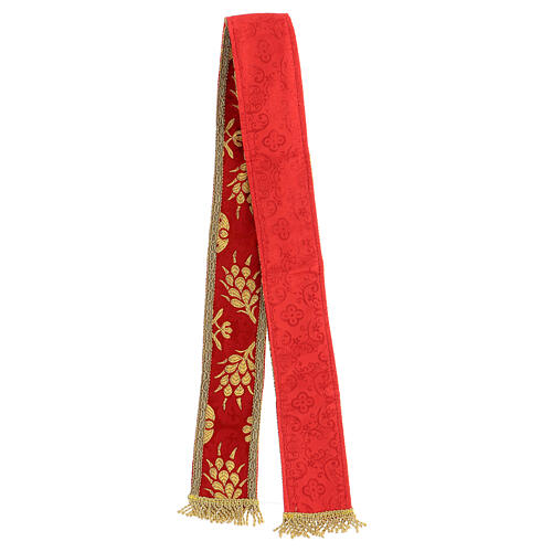 Sachet viatique avec cordon brocard rouge 30x35x10 cm 10