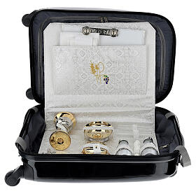 Travel trolley mass kit with abs and white jacquard 35x55x20 cm