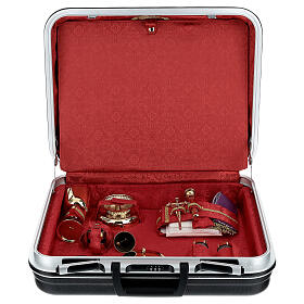 Travel mass kit with red satin lining, 14x18x6 in, Last Supper