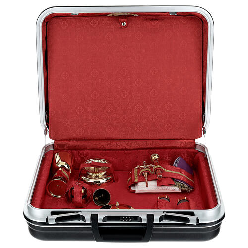Travel mass kit with red satin lining, 14x18x6 in, Last Supper 1