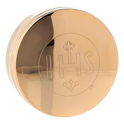 Black leather celebration bag with golden lining, 6x8x4 in 5