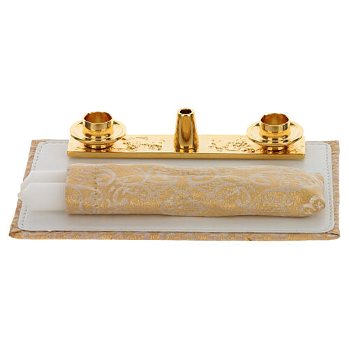 Black leather celebration bag with golden lining, 6x8x4 in 10