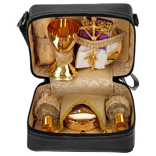 Bolsa de celebração couro verdadeiro interior dourado 15x20x10 cm 1