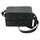 Mass travel kit in real black leather with golden interior 15x20x10 cm s7