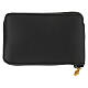 Astuccio portaviatico raso viola vera pelle nera 16x10 cm s9