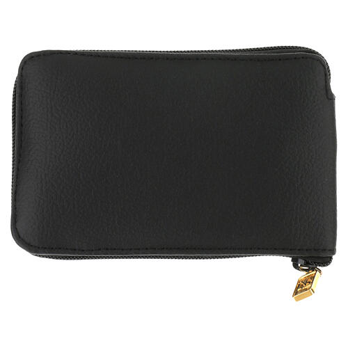 Etui na wiatyk, fioletowa satyna i czarna prawdziwa skóra, 16x10 cm 9