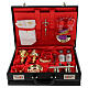 Deluxe 24 hour travel mass kit suitcase in red satin faux leather s1