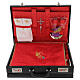 Deluxe 24 hour travel mass kit suitcase in red satin faux leather s4