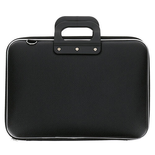 Celebration briefcase in eco-leather and purple satin, 12x16 in 7