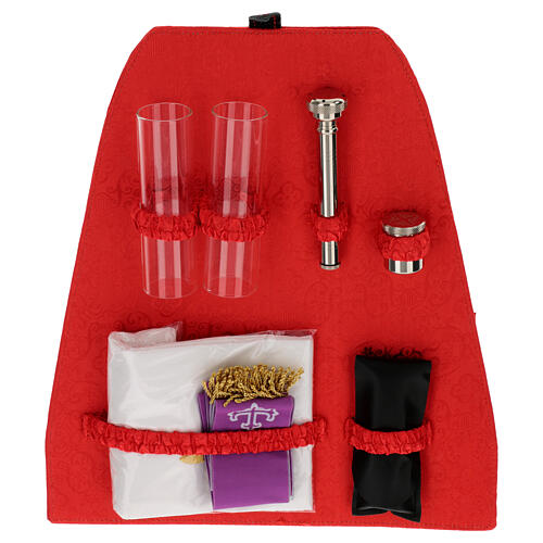 Panneau pour kit célébration sac-à-dos satin rouge damassé 35x30 cm 4