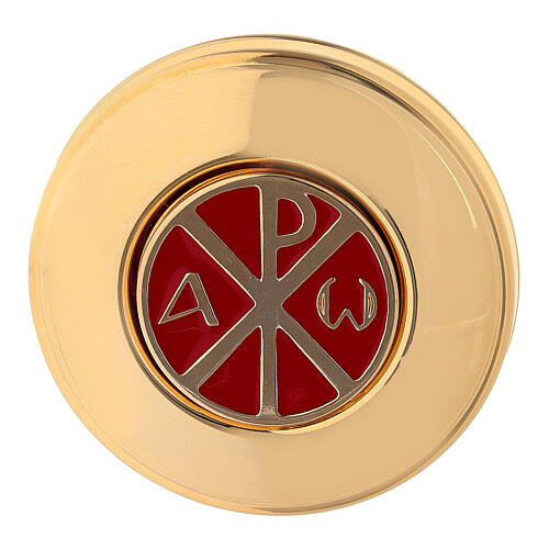 Panel do celebracji do plecaka, czerwony atłas damaszkowy, 35 × 30 cm 3