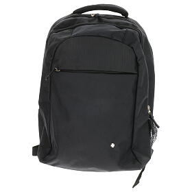 Mass kit backpack in black waterproof fabric with gray satin interior