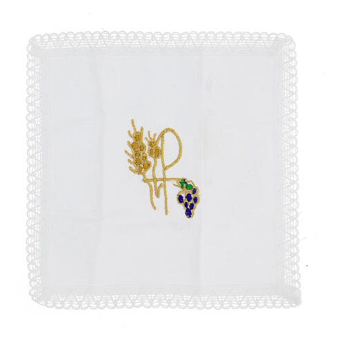 Estojo para viático em couro de vitelo brocado alfa ômega 8x12x2 cm 6