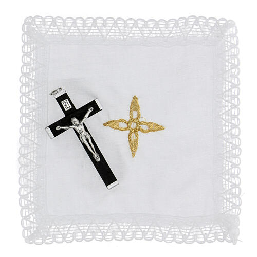 Portateca pelle ecologica teca croce purifichino 10x10 cm 4