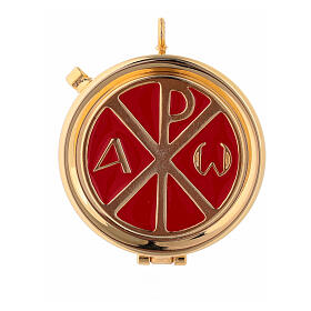 Ecological leather burse with cross pyx 10x10 cm