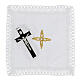 Ecological leather burse with cross pyx 10x10 cm s4