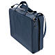 Blue leather celebration bag with golden brass kit, 10x12x4 in s7