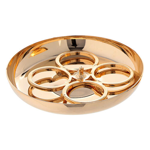 Walizka na celebrację z niebieskiej skóry, wnętrze zestaw z mosiądzu, 25x32x10 cm 3