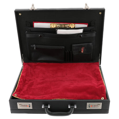 Valise-chapelle de luxe brocart or velours 32x45x10 cm 4