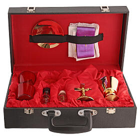 Black faux leather celebration case, 14x8x4 in